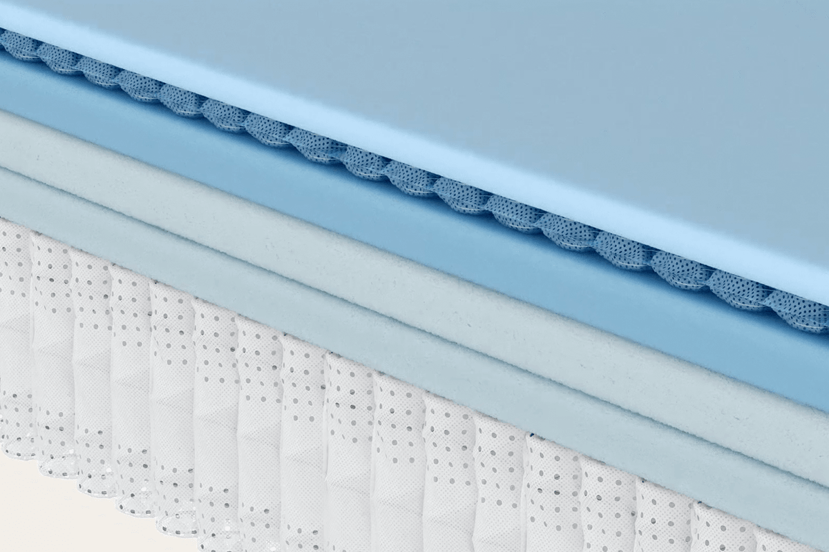 a look at the inside of a stearns hybrid mattress