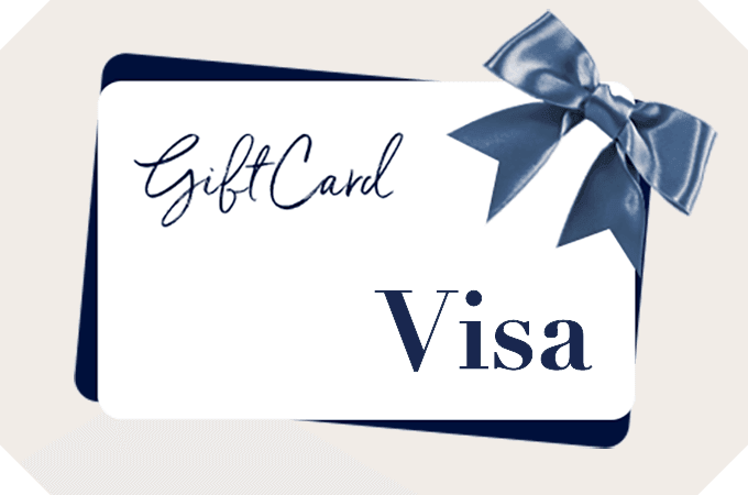 Visa card with blue bow