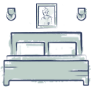 an icon of a bedroom