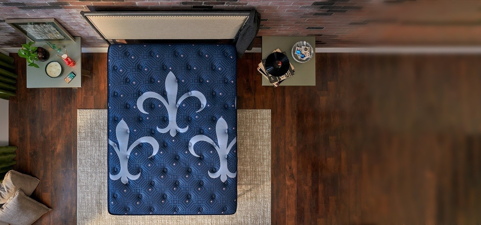 Lux Estate Mattress Left Side in styled room