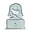 an icon of a person placing an online order