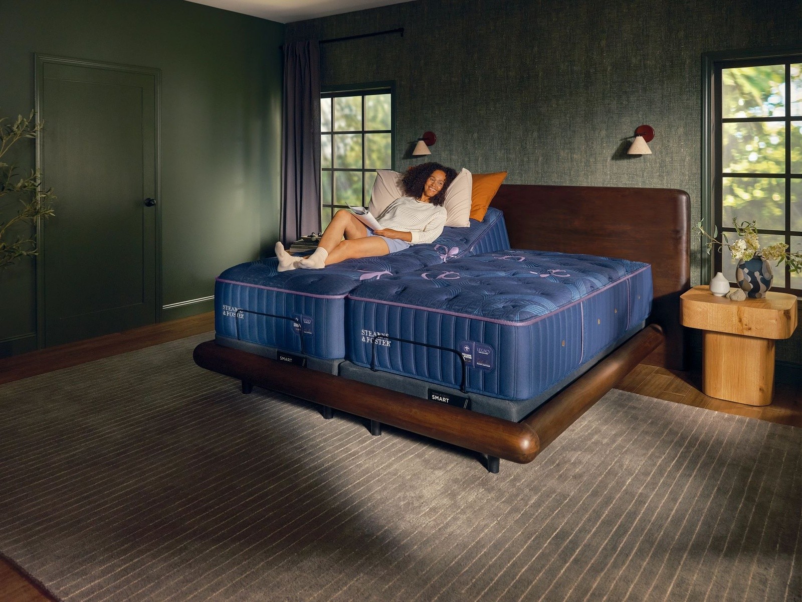 Legacy tight top split king mattress on an adjustable base