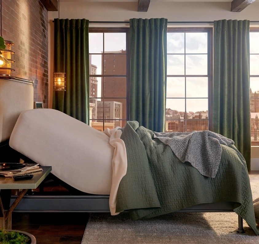 Stearns & Foster Ease Base in a styled room