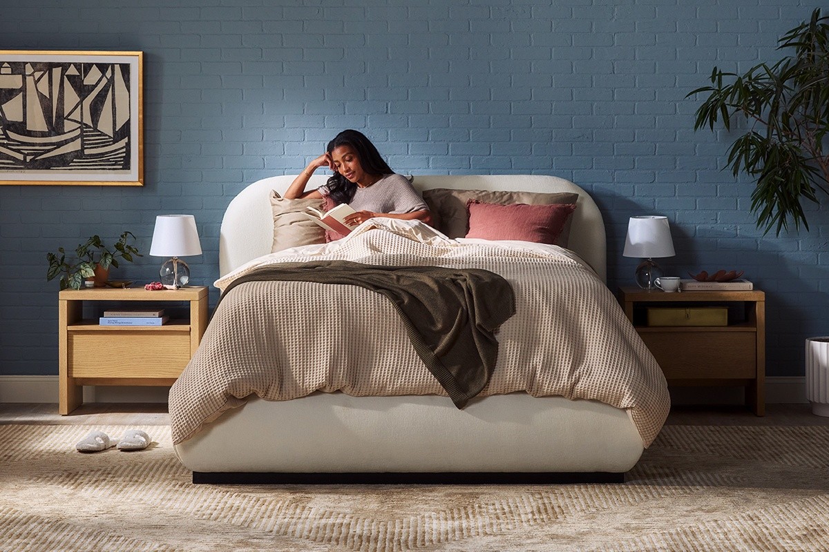 Woman reading in bed