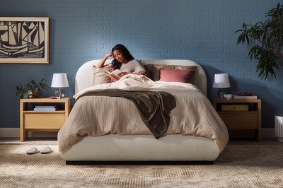 Woman reading in bed