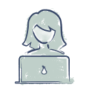 an icon of a person placing an online order