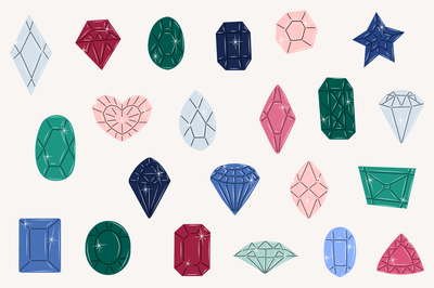 illustrated picture of gemstones